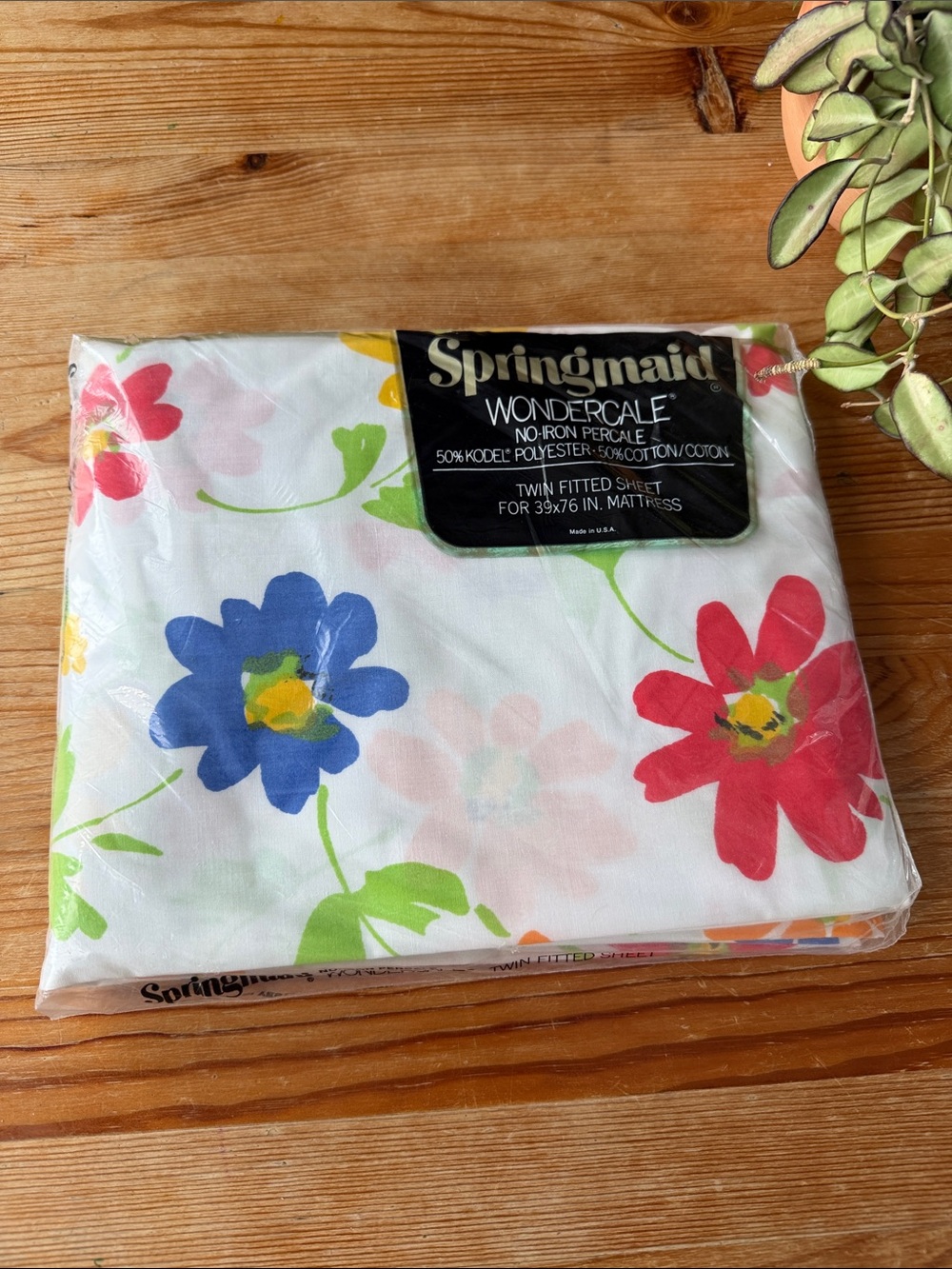 Vintage Wondercale Floral Twin Fitted Sheet